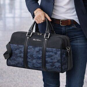 Robert Graham Reavy Black Blue Camo Weekender Duffle Style Carry-On Bag
